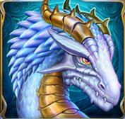 Символ игрового автомата Rise Of Merlin Синий дракон