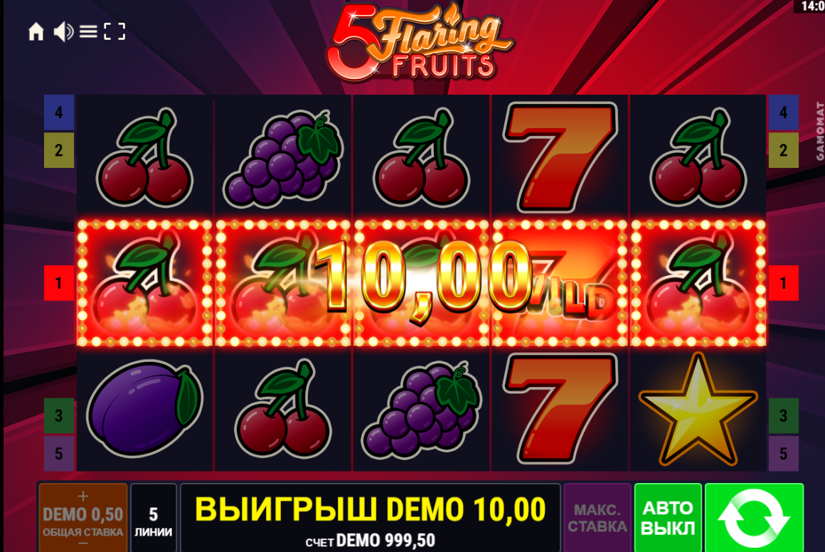 Изображение игрового автомата 5 Flaring Fruits Ва